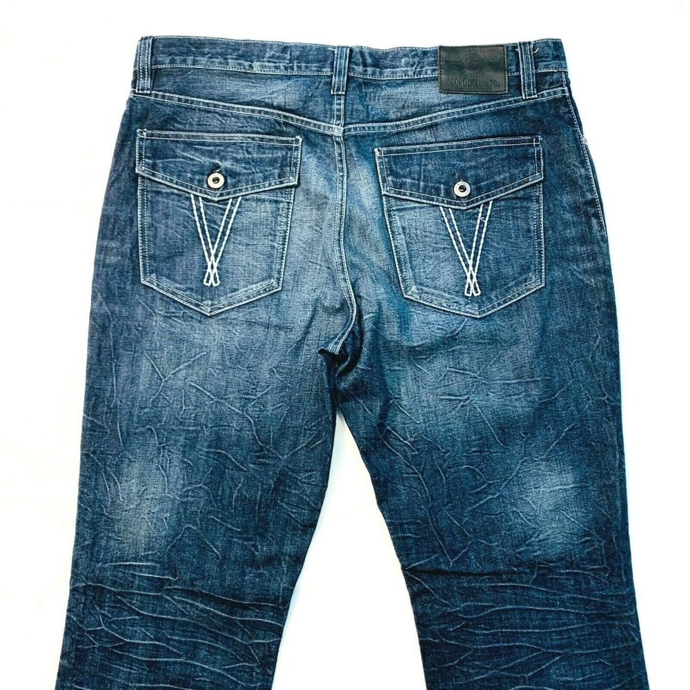 ECKO UNLTD. Relaxed Straight Crinkled Jeans EUC